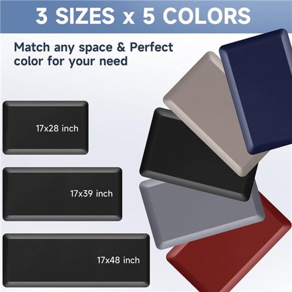 4/5 Inch Thick Kitchen Mat Anti Fatigue Mat Kitchen Rugs Kitchen Decor Non-Slip - Picture 4 of 6